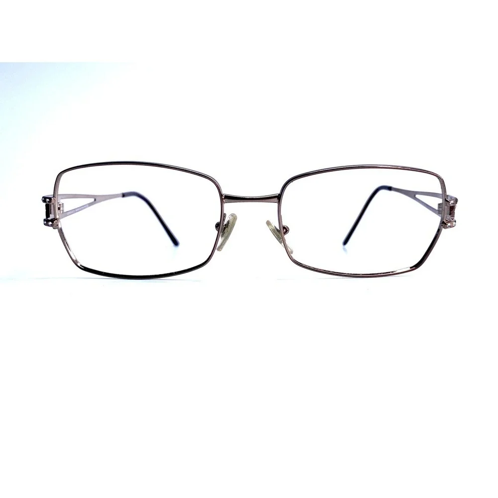 Versace Gold Rectangular Medusa Glasses Studded Temple MOD 1114B 54 18 130